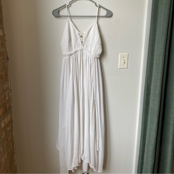 Free People White Flowy Strap Dress size small midi dress - Picture 1 of 8